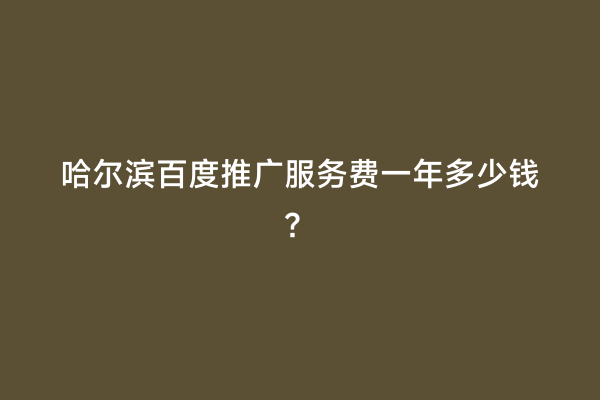 哈尔滨百度推广服务费一年多少钱？