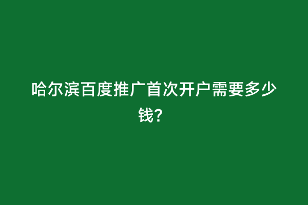哈尔滨百度推广首次开户需要多少钱？