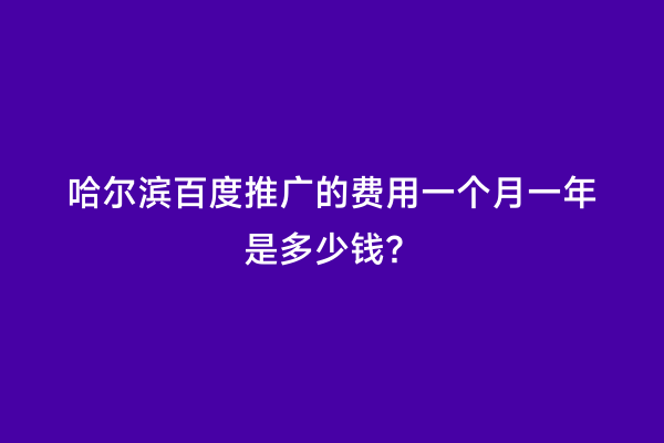 哈尔滨百度推广的费用一个月一年是多少钱？