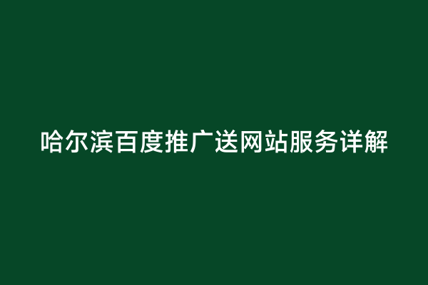 哈尔滨百度推广送网站服务详解
