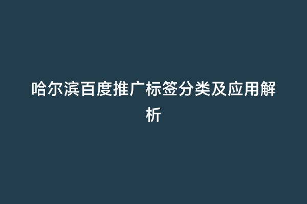 哈尔滨百度推广标签分类及应用解析
