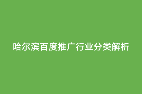 哈尔滨百度推广行业分类解析