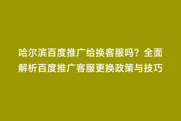 哈尔滨百度推广给换客服吗？全面解析百度推广客服更换政策与技巧